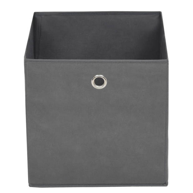 The Living Store Opvouwbare Opbergboxen - Grijs - 28 x 28 x 28 cm - Nonwoven stof