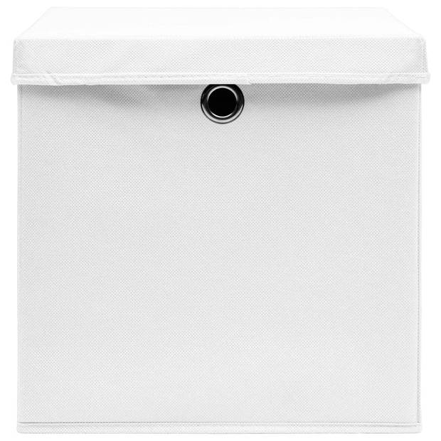 The Living Store Opbergboxen - Nonwoven Stof - 28 x 28 x 28 cm - Wit