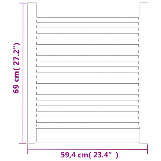 The Living Store Louvrekastdeur - 69 x 59.4 cm - massief grenenhout