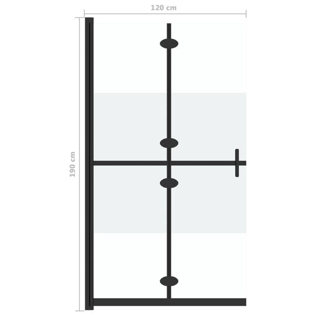 vidaXL Inloopdouchewand inklapbaar 120x190 cm ESG-glas halfmat