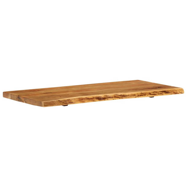 The Living Store Wastafelblad Massief Acaciahout - 118 x 55 cm - 38 mm - Natuurlijke Houten Rand