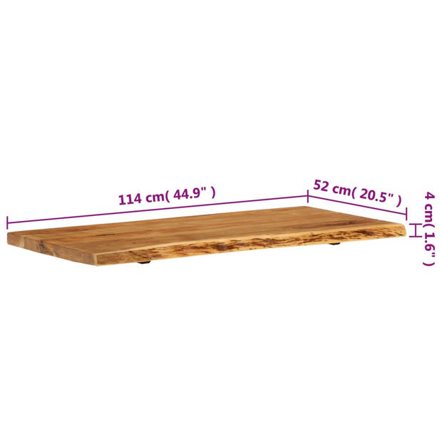 vidaXL Wastafelblad 114x52x4 cm massief acaciahout