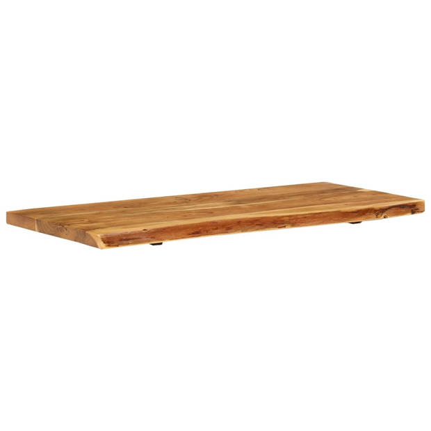 The Living Store Wastafelblad Massief Acaciahout - 118 x 55 cm - 38 mm - Natuurlijke Houten Rand