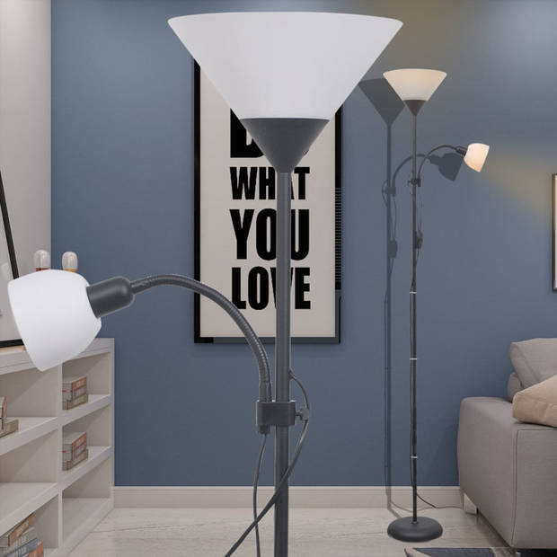 The Living Store Vloerlamp zwart - Staande lamp