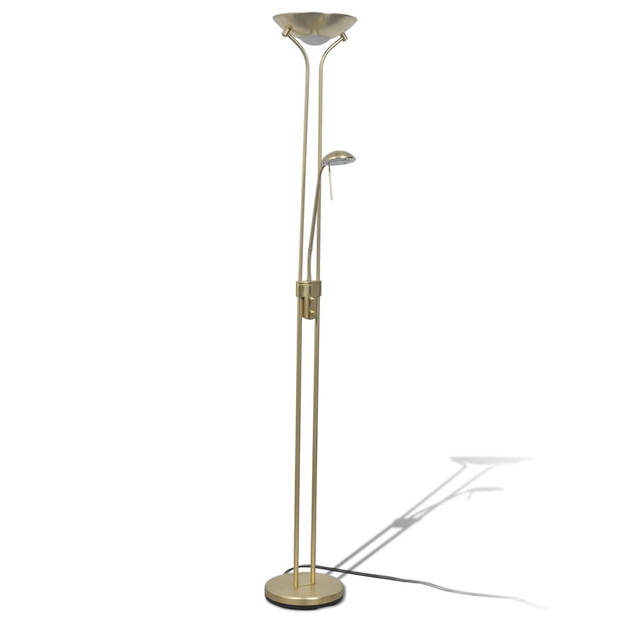 The Living Store Staande Lamp Uplighter en Leeslamp - LED - Dubbele Dimmerschakelaar - Milieuvriendelijk - 150cm