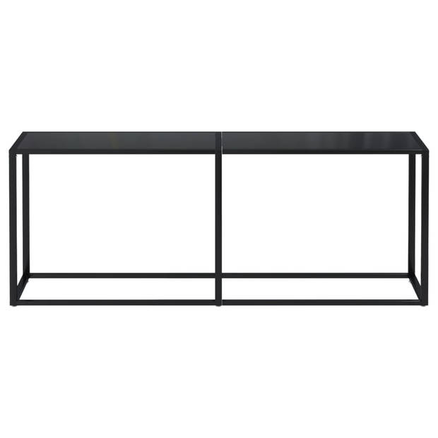 vidaXL Wandtafel 200x35x75,5 cm gehard glas zwart