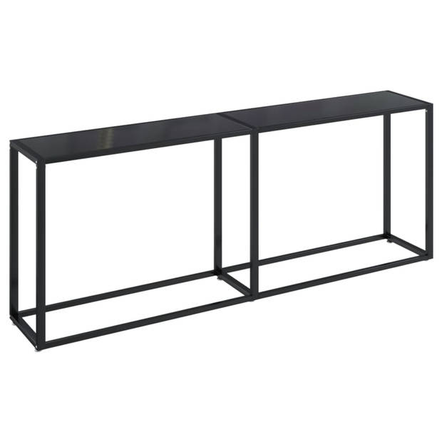 vidaXL Wandtafel 200x35x75,5 cm gehard glas zwart