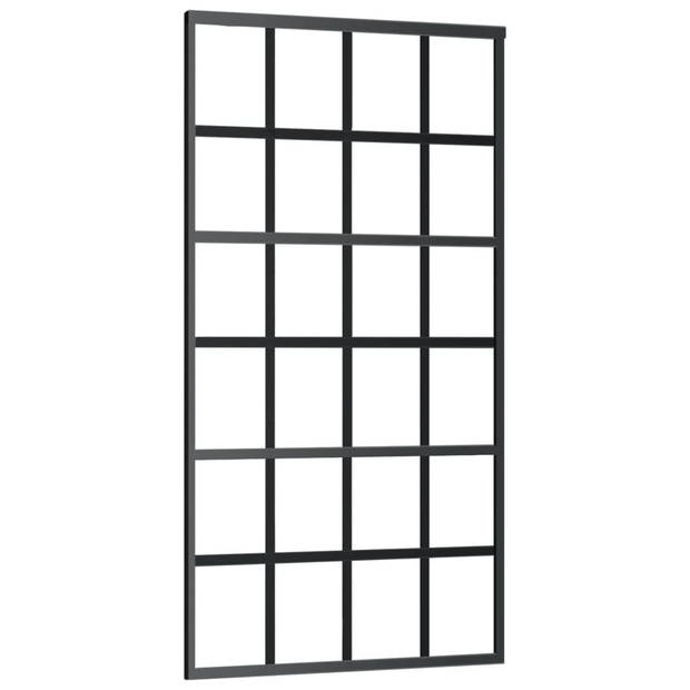 vidaXL Schuifdeur met beslag 102x205 cm aluminium en ESG-glas