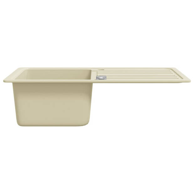 The Living Store Granieten Keukengootsteen - Beige - 765 x 460 mm - Hittebestendig - Kras- en slagvast