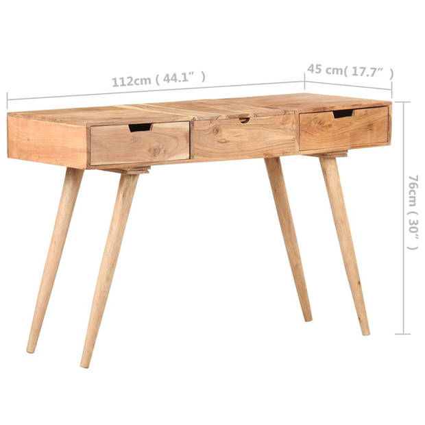 The Living Store Houten Opmaaktafel - Massief Acaciahout - 112 x 45 x 76 cm