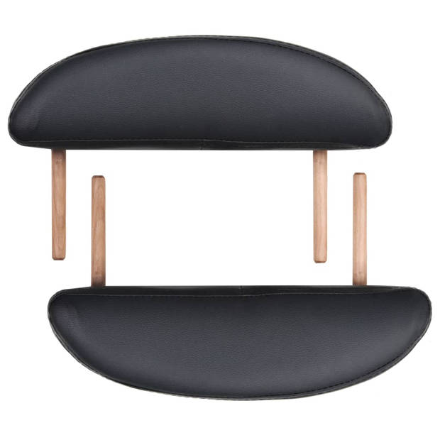 vidaXL Massagetafel inklapbaar 4 cm dik met 2 bolsters ovaal zwart