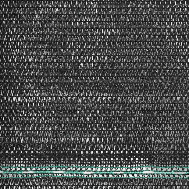 The Living Store Tennisscherm - HDPE - 2 x 25 m - zwart - 75 g/m²