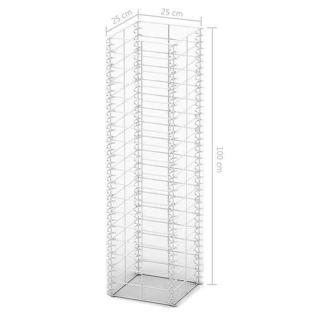 The Living Store Schanskorven - Gabionset 25 x 25 x 100 cm - Gegalvaniseerd staal