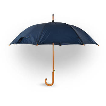 Paraplu Automatische paraplu navy blauw Opvouwbare paraplu Houten handvat 89cm*98cm