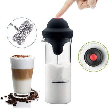 Electric Milk Frother Stainless Steel - Frother Manual Milk Frother - Anti-caking Glass - Milk Frother - Wireless Milk