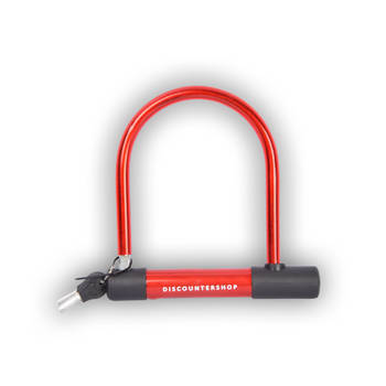 Stevig Fietsbeugelslot voor Maximale Fietsveiligheid - Lichtgewicht, Rood - Inclusief 2 Sleutels - met 10mm Dikke Beugel