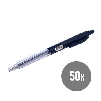 DULA Balpen met drukknop Zwart - Medium punt 1.0 - 50 pennen