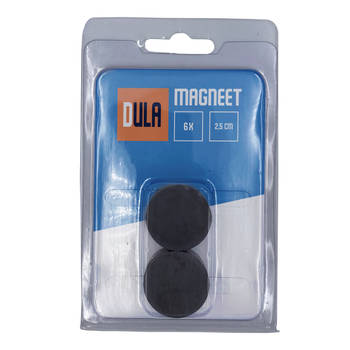 DULA magneten sterk - 25 x 5 mm - magneten zwart - 6 stuks