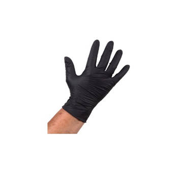 Handschoen nitril zwart ongepoederd L (100 stuks)