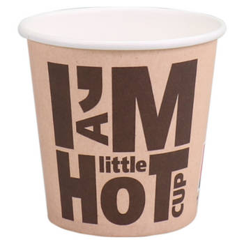 Kartonnen beker i'am little hot cup (50x 100ml)