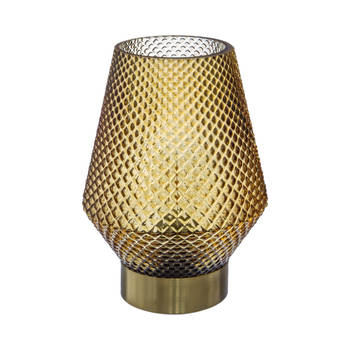 LED-lamp Ocre - Oker Geel - Goud - Werkt op batterijen (incl. lamp) - Ø12 x18 cm