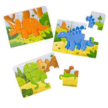 Bigjigs Dinosaurus (6-delige Puzzels) 3 Puzzels