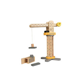 Egmont Toys Houten bouwkraan met magneethaak 18,5x27,5x34 cm