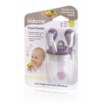 KidsMe Food Feeder fruitspeen & sabbelzakje voor baby - Maat L - Lavendel