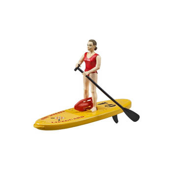 Bruder bworld lifeguard met stand up paddle board (62785)