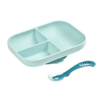 BEABA Siliconenlunch set 2-delig compartiment - blauw
