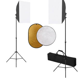 vidaXL Fotostudioset met softboxlampen en reflector