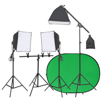 vidaXL Fotostudioset met verlichtingsset en achtergrondscherm