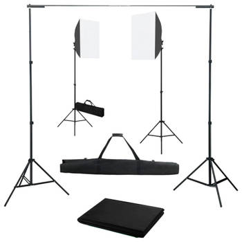 vidaXL Fotostudioset met softboxlampen en achtergrond