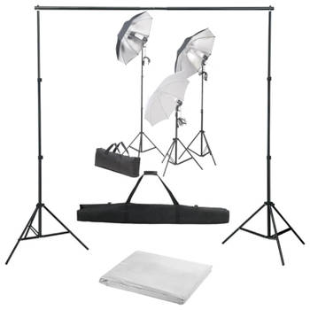 vidaXL Fotostudioset met verlichtingsset en achtergrond