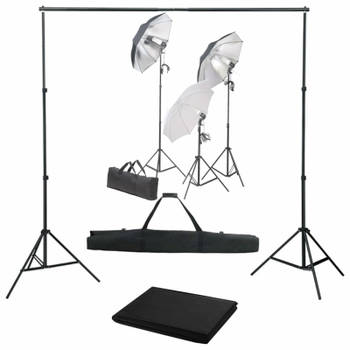 vidaXL Fotostudioset met verlichtingsset en achtergrond