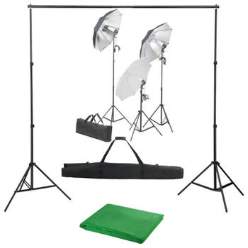 vidaXL Fotostudioset met verlichtingsset en achtergrond