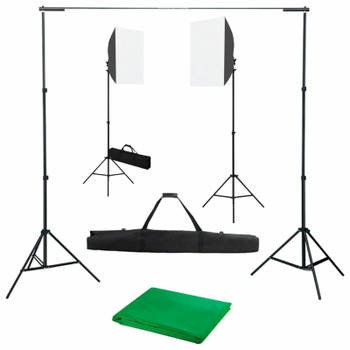 vidaXL Fotostudioset met softboxlampen en achtergrond