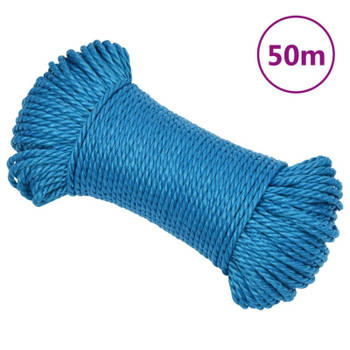vidaXL Werktouw 6 mm 50 m polypropeen blauw