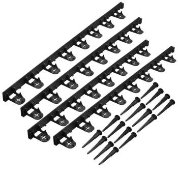 Nature - Grasranden PP/PE zwart H4,5 cm x 1 m incl. 16 grondpennen set 4 stuks