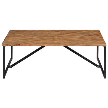 The Living Store Salontafel Massief Acaciahout - 110 x 110 x 36 cm - Handgemaakt - Bruin