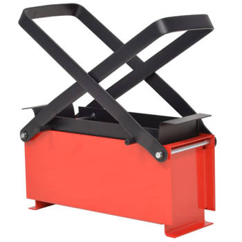 Blokker vidaXL Brikettenpers voor papier 34x14x14 cm staal zwart en rood aanbieding