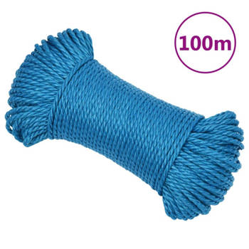 vidaXL Werktouw 6 mm 100 m polypropeen blauw