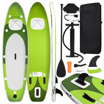 Blokker vidaXL Stand Up Paddleboardset opblaasbaar 360x81x10 cm groen aanbieding