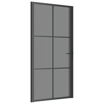 vidaXL Binnendeur 102,5x201,5 cm ESG-glas en aluminium zwart