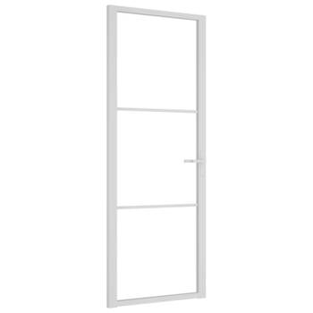 vidaXL Binnendeur 76x201,5 cm ESG-glas en aluminium wit