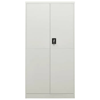 The Living Store Lockerkast - Staal - 90 x 40 x 180 cm - Lichtgrijs