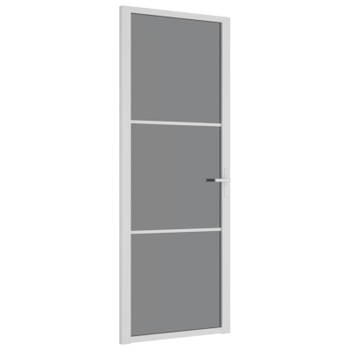 vidaXL Binnendeur 76x201,5 cm ESG-glas en aluminium wit