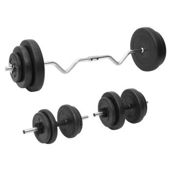 vidaXL Halterset met gewichten curl 60 kg