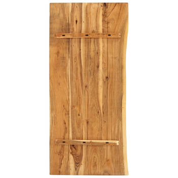 The Living Store Wastafelblad Massief Acaciahout - 118 x 55 cm - 38 mm - Natuurlijke Houten Rand