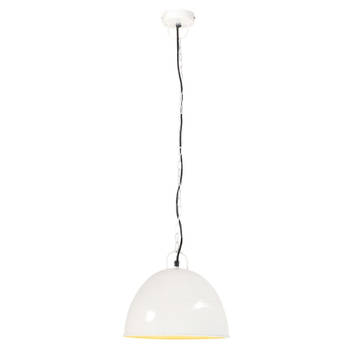 The Living Store Hanglamp Vintage Wit - IJzeren lampenkap met 31 cm diameter - E27 fitting (max 25W) - Industriële